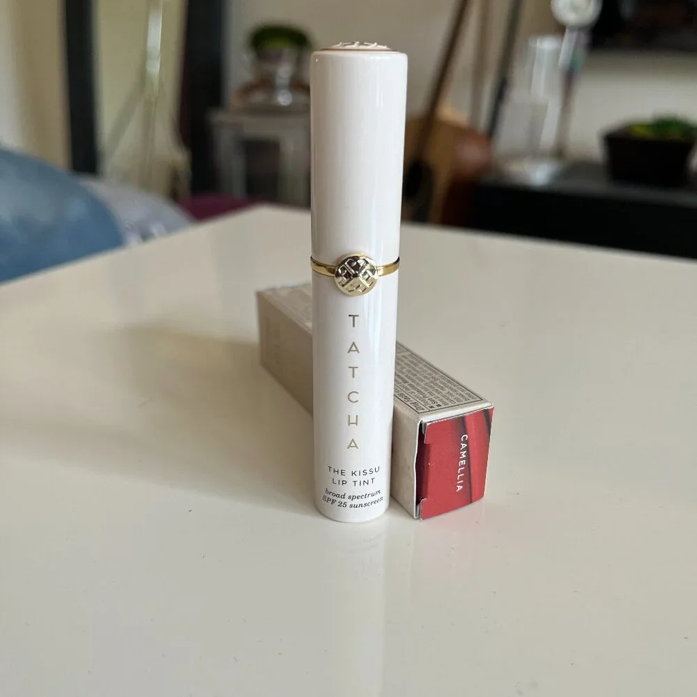 TATCHA Kissu Lip Tint SPF 25 Hydrating Tinted Lip Sunscreen in Camellia, NIB